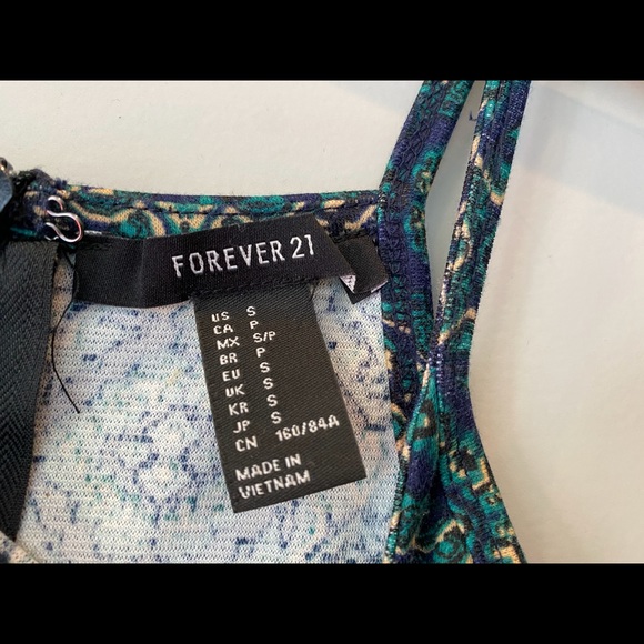 Forever 21 Blue Print Mini/Midi Bodycon Dress - Picture 7 of 7